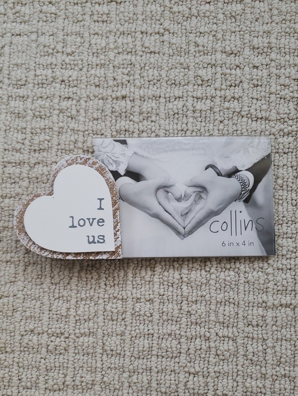 Romantic Rustic Wedding Memory Frame "I Love Us"